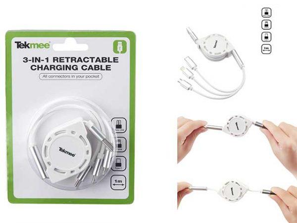 TECNOSHOP Auricolari in-ear retraibili Tekmee bianco